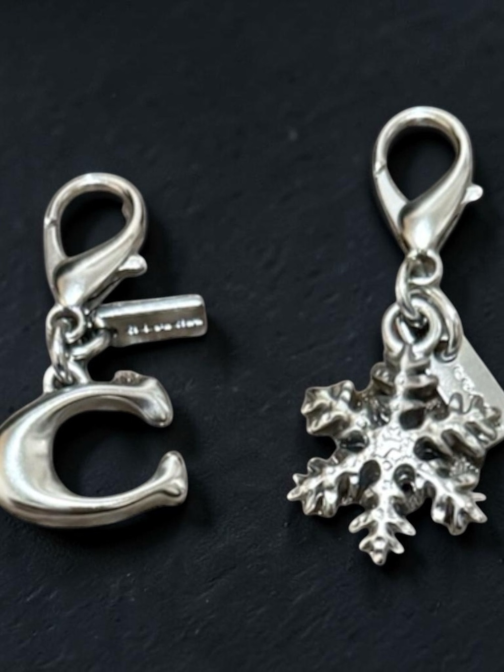 Coach Silver 'C' and Snowflake Charm Set - Picture 2 of 2